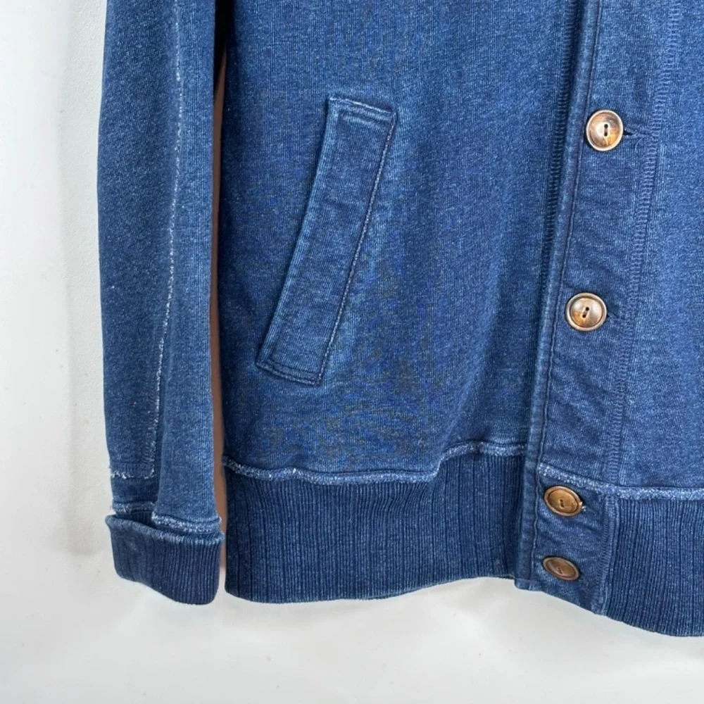 OOBE Shawl Collar Cardigan Sweater S Elbow Patch Indigo Academia Made in Canada